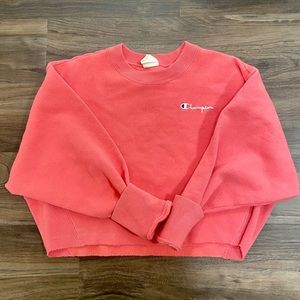 Pink Champion cropped sweatshirt